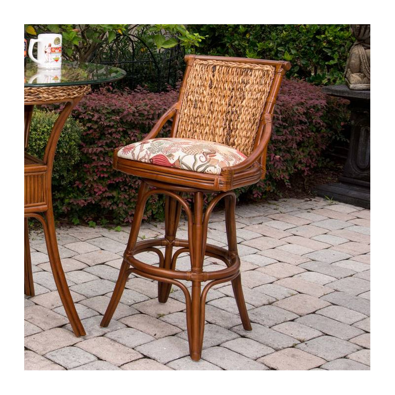 Dastyn Swivel Upholstered Counter Stool, Dum Dum Natural, Sienna
