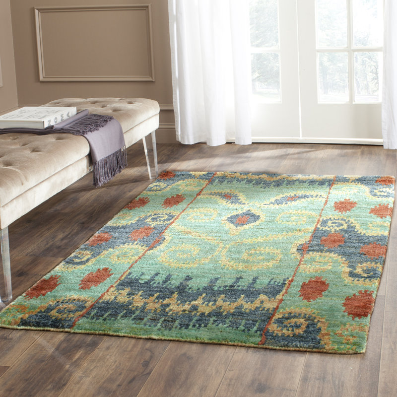 Braelyn Ikat Hand Woven Area Rug, Rectangle 152 x 244 cm