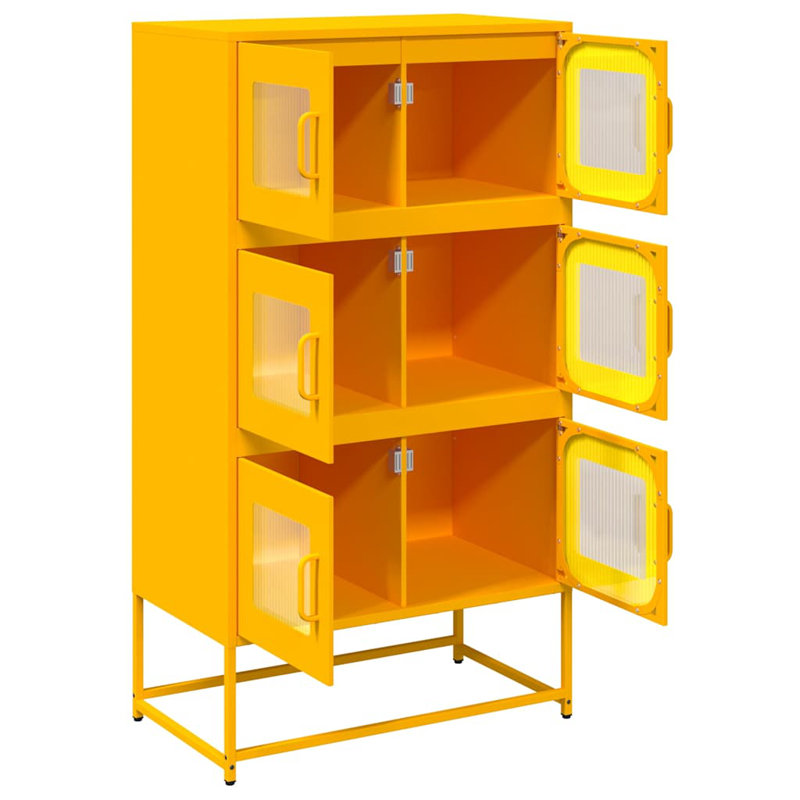 Highboard 68X39x123 Cm Steel, Mustard Yellow