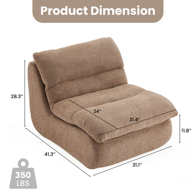 Chaise d'appoint rembourrée Modern, Brun