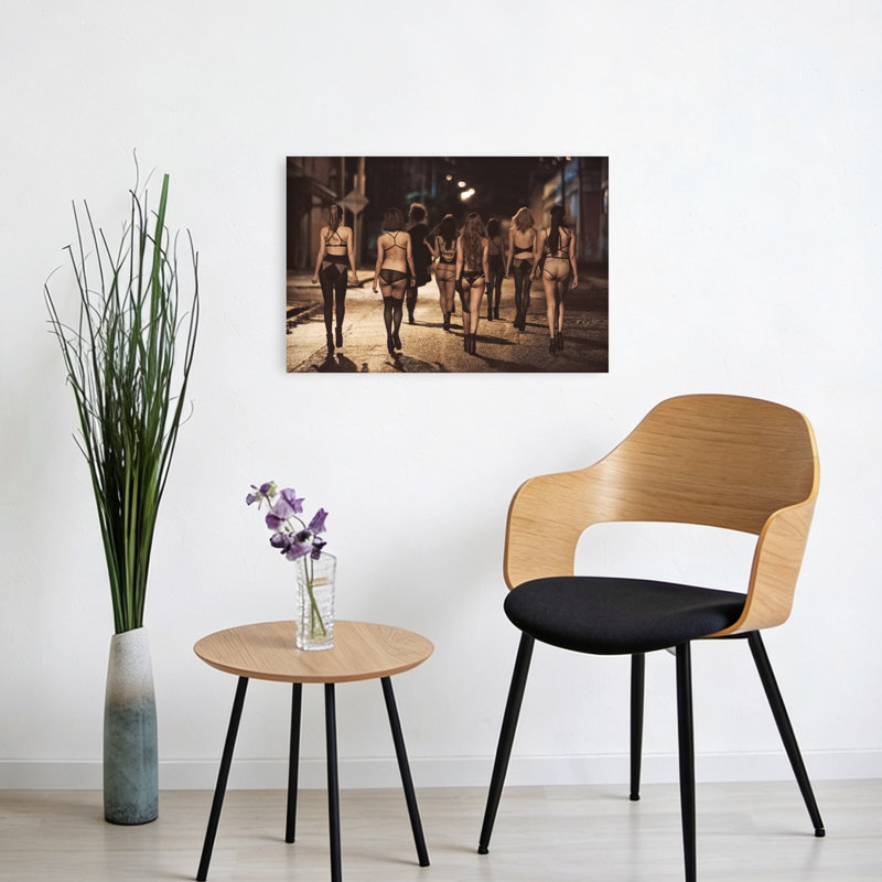Street Lingerie Walk Bold Elegant Abstract City Wall Art Print by PAUL GOMEZ - Wrapped Canvas Print, 40.64cm H x 60.96cm W
