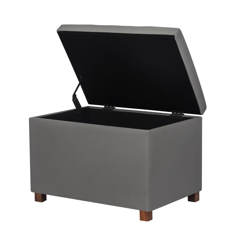 Repose-pieds 24 po en similicuir avec rangement, Gris