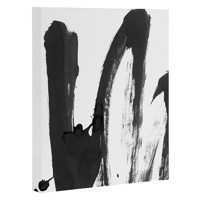 Motif noir et blanc 4 pi, Toile tendue, H 20 po x l 16 po x P 2 po, Pas de tapis