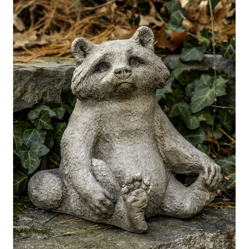 Statue raton laveur Babb, Pierre grise