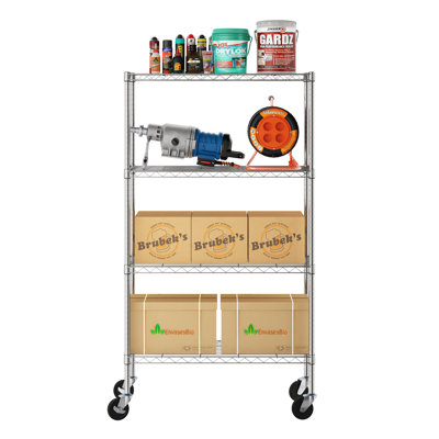 Ceana 4-Tier Metal Storage Shelf Rack, 157 cm x 91 cm x 36 cm