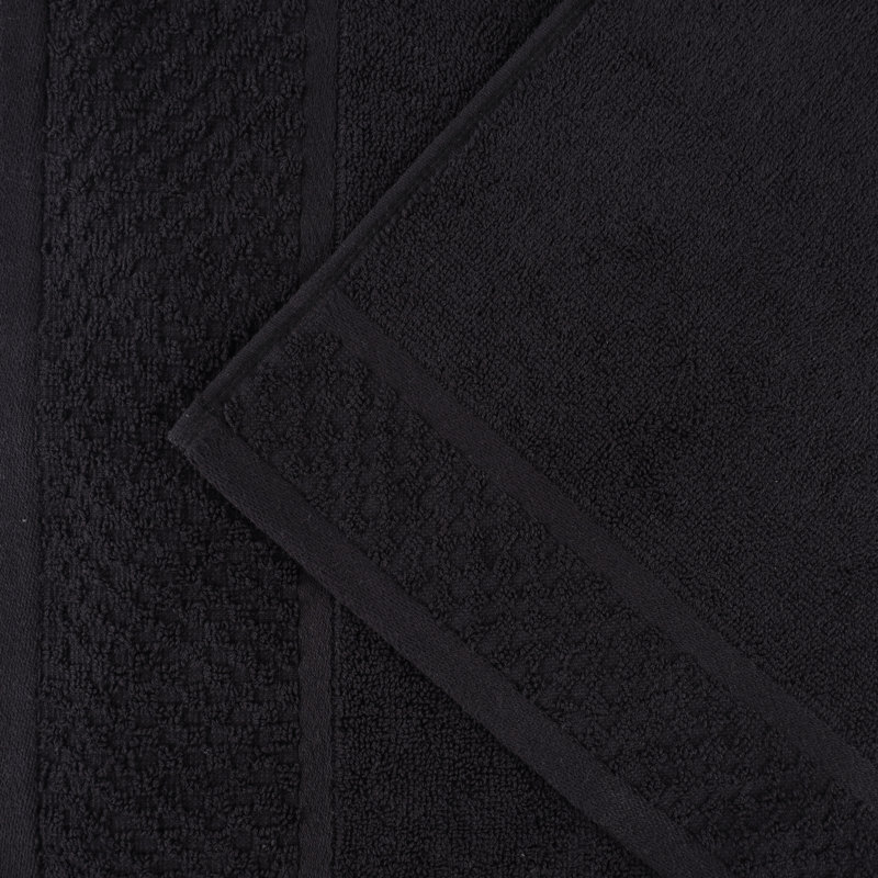 Essuie-mains en jacquard Lisse, Noir - ivoire