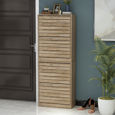 24 Pair Stackable Shoe Storage Cabinet