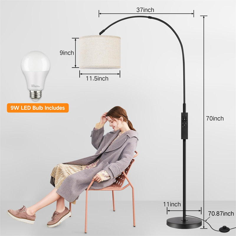 Danaijah 180cm Arched Floor Lamp