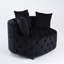 Fauteuil en velours noir pour salon - 40,6 po Largeur, rembourrage en mousse de la chaise-646754761-646754758