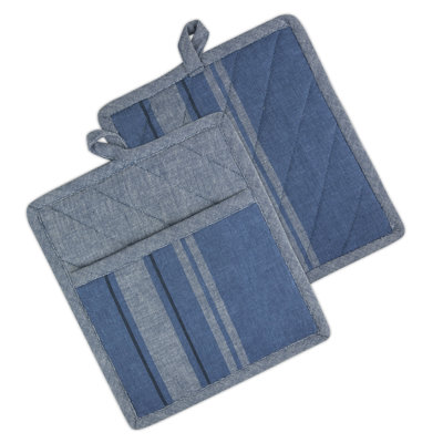 August Grove® Shelton Striped Cotton Potholder Set
