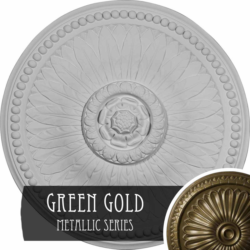 Endurathane Warsaw Ceiling Medallion, 18"OD x 3 1/2"ID x 1 3/8"P (Fits Canopies up to 3 1/2"), Hand-Painted Flash Copper Finish