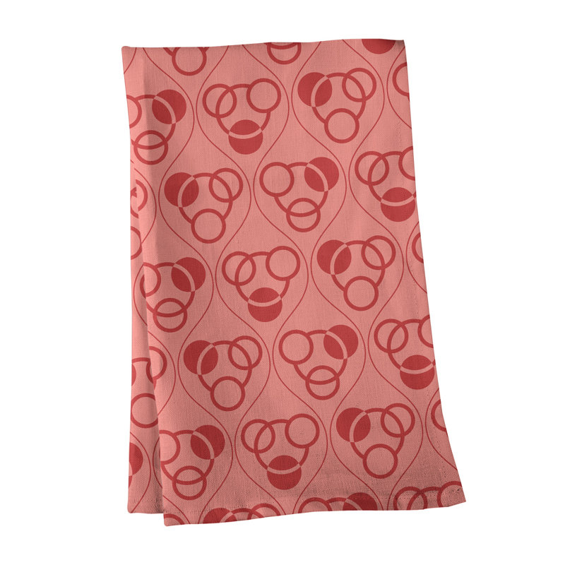 Torchon Circles and Waves, Rouge, Polyester sergé