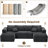 137" Comfy Cloud Couch, Modular U Shaped Sectional Sofa With Chaise And Ottoman-475362375