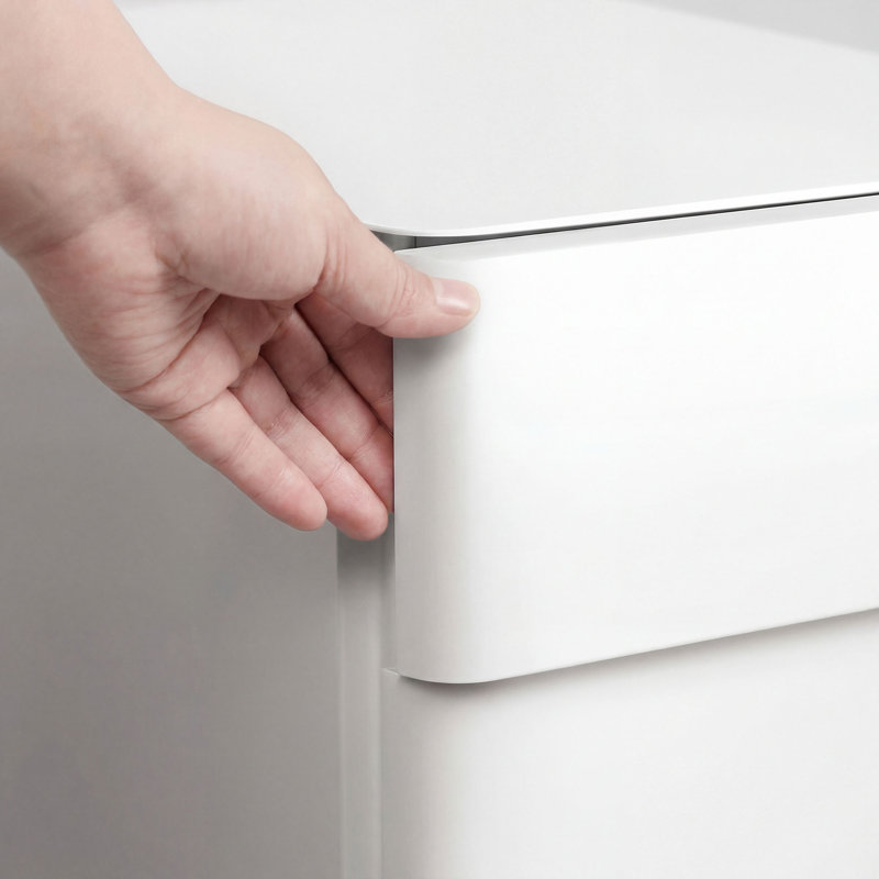 Tukgahgo 39cm Wide 3 -Drawer Mobile Steel File Cabinet, White