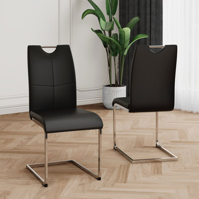 Modern Dining Chairs With Faux Leather Padded Seat Dining Living Room Chairs Upholstered Chair For Kitchen, Living, Bedroom, Dining Room