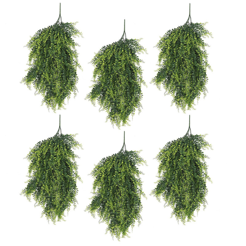 Multipack Hanging Plants Fire / UV Resistant 85cm Faux Fern Plant