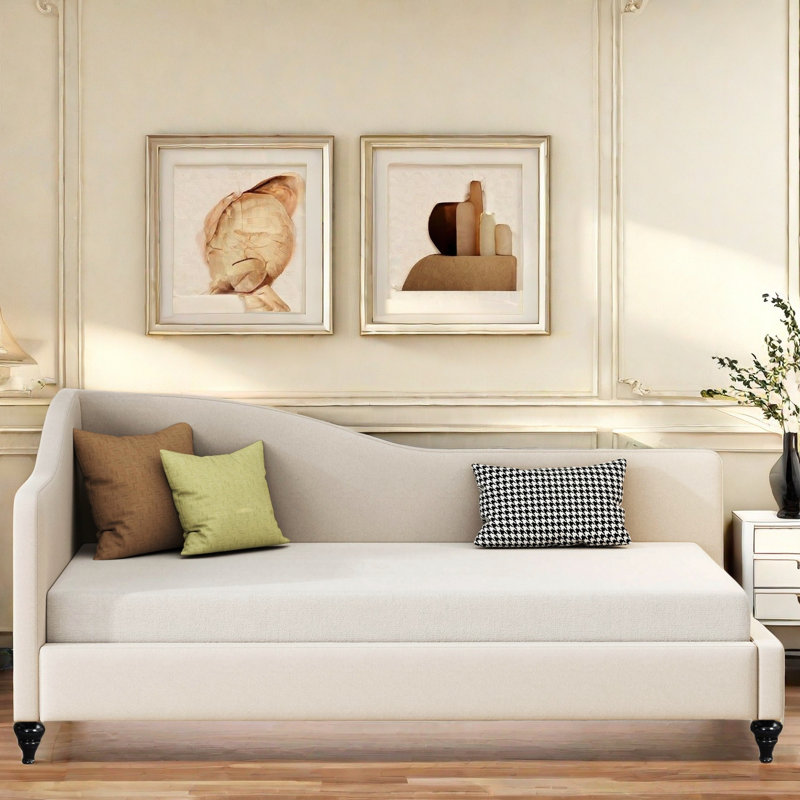 Woothen  Daybed With Solid Wood Legs, Beige, Twin