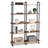 47'' W Freestanding Wood Bookshelf with Metal Frame, Large Open Shelves for Storage-88236084