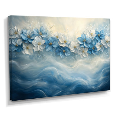 Velours bleu poinsettias Yuletide Blossom I - art mural poinsettias