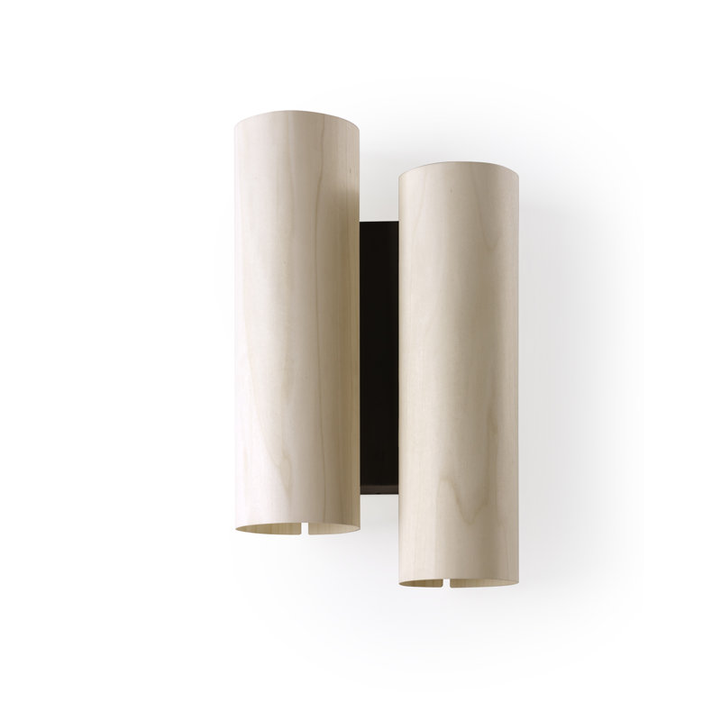 Black Note 2 - Light LED Flush Mounted Sconce, Matte Black, 3000K, Natural Cherry