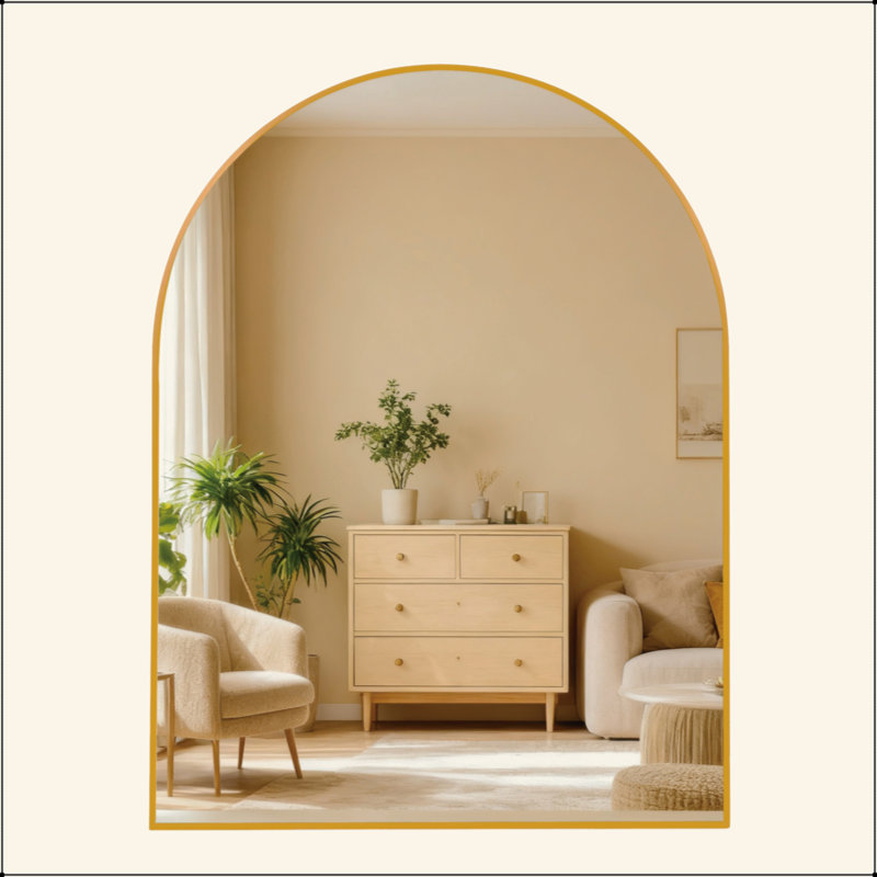 Miroir de salle de bain, Doré