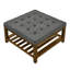 Table basse 33,5 "carrée rembourrée avec plateau en lin capitonné et tablette en bois de hêtre