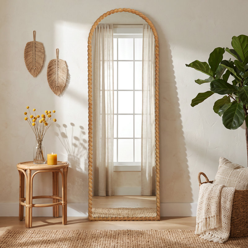 Miroir mural en bois sculpté, 71"x24", Arche