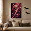 Art sur toile, crâne foncé et rouge Katana-1794314747