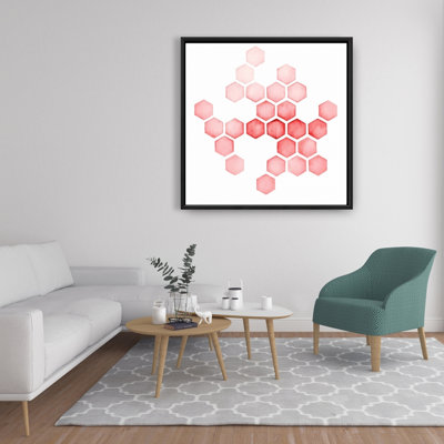 Alveoli Red - Pattern Illustrative Framed Canvas | Home Decor