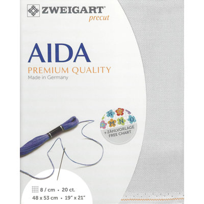 Extra Fine 20-Count Grey Precut Aida Cross Stitch Fabric by Zweigart 3326/786