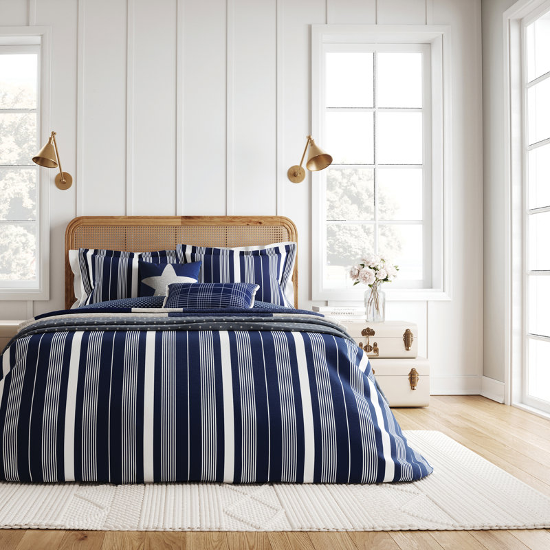 Hamptons Check Cushion 50x30CM Navy