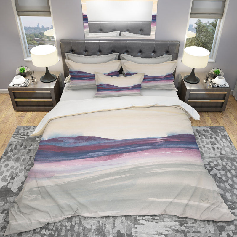 Ensemble de housse de couette aquarelle ii shabby, Housse simple + 1 taie décorative