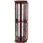 Adjustable Shelf Curio Show, Cherry, Lights, Mirrored Back Cabinet With Back, Unit-691291801