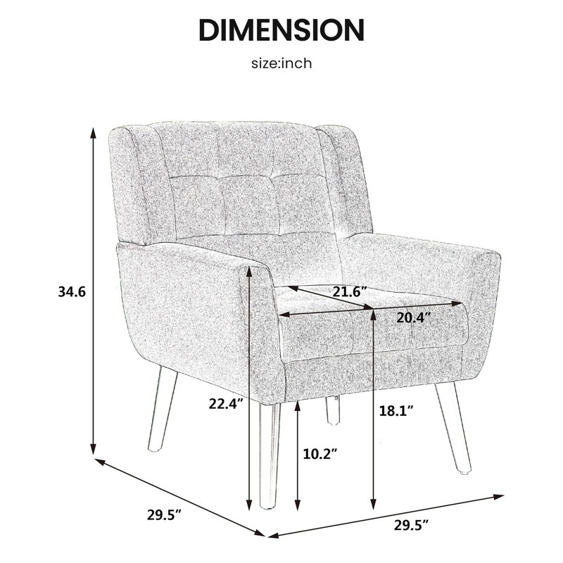 Chaaya Upholstered Armchair, Beige 100% Linen