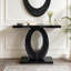 Console en diamant moderne concassée à la main avec miroir, table d'entrée multi-scénario de haute qualité (noir)