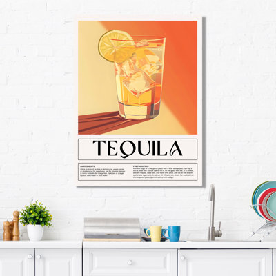 Téquila mexicaine sur les rochers - impression d'art mural cocktails