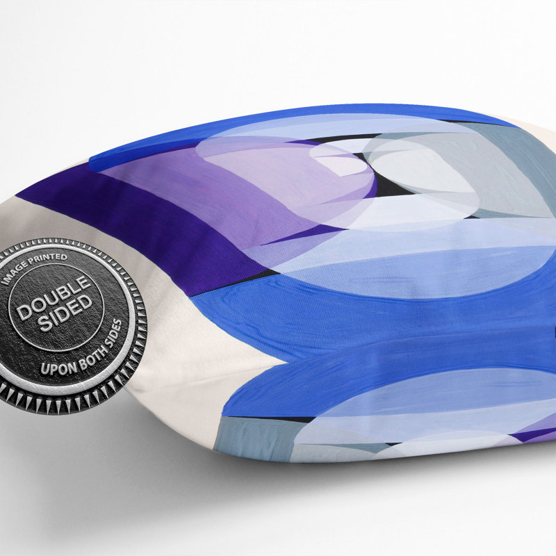 Blue Grey Violet Wheel Square Throw Cushion, 55cm H x 55cm W x 20cm D