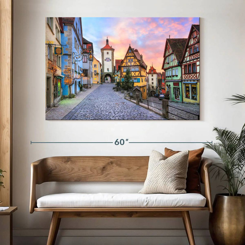 Sireci Cobbled Rothenburg Street, 34" H x 51" W