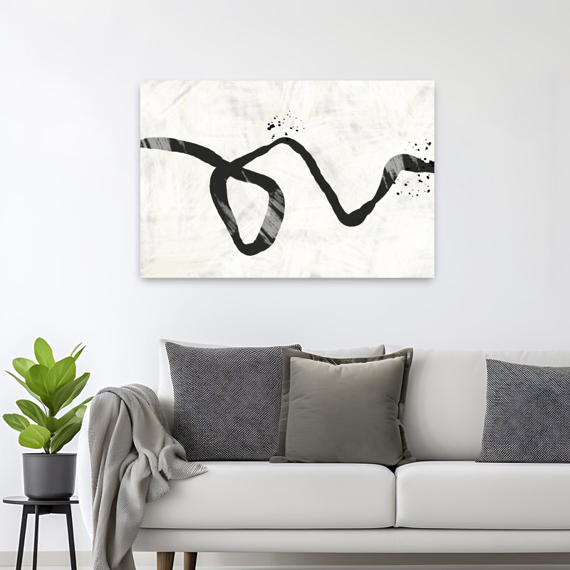 Encre flottante abstraite, art mural contemporain, H 48 po x l 32 po