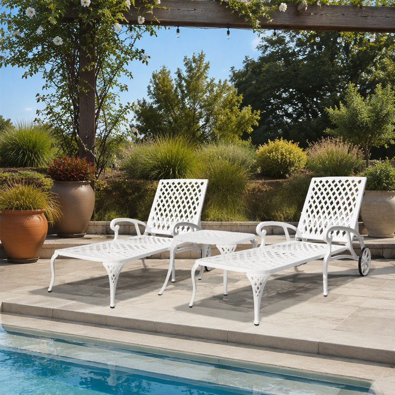 Aluminium Cast Lounge Chair 1Pcs White, White