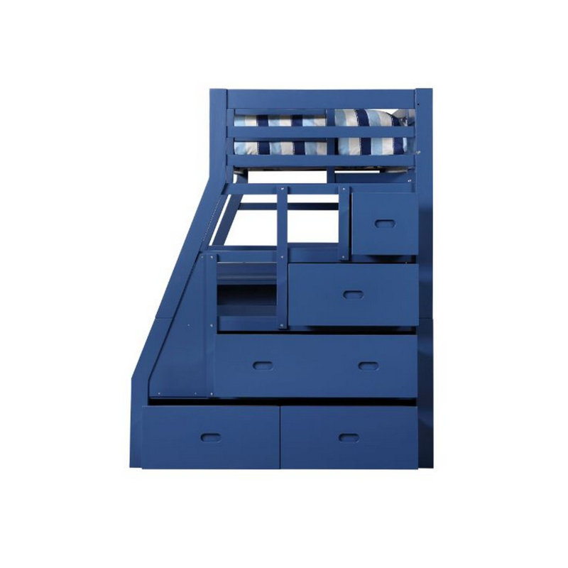Lit mezzanine simple 9 tiroirs avec tablettes