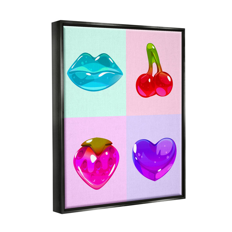 «Varied Gummy Candies», impression encadrée sur bois, Cadre flottant noir de jais, H 21 po x l 17 po x P 1,7 po