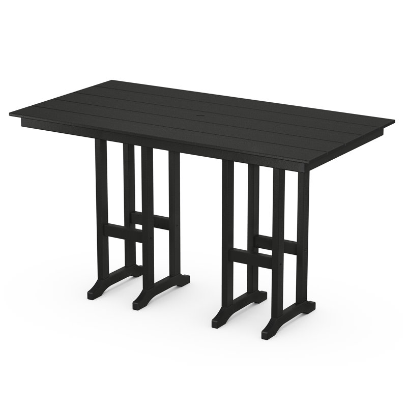POLYWOOD x Sol 72 Dining Table, Black, 37" W x 72" L x 42.06" H