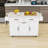 Kitchen Island Cart with Drop Leaf Countertop, Tilt-Out Trash Cabinet and 2 Drawers on Locking Wheels-892300286
