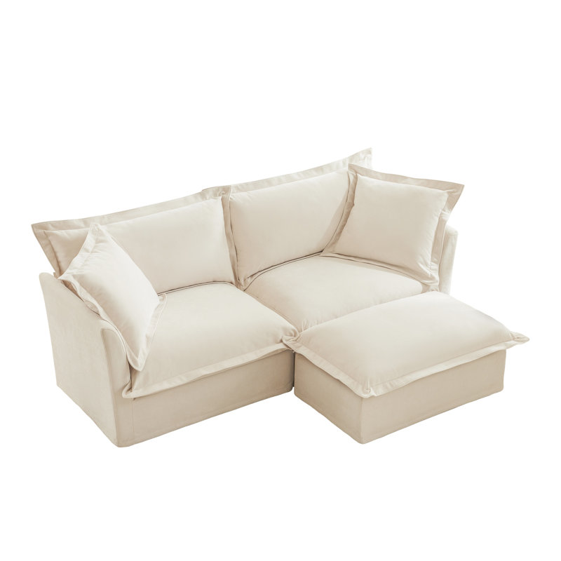 Canapé modulaire à housse avec repose-pieds convertible Cloud