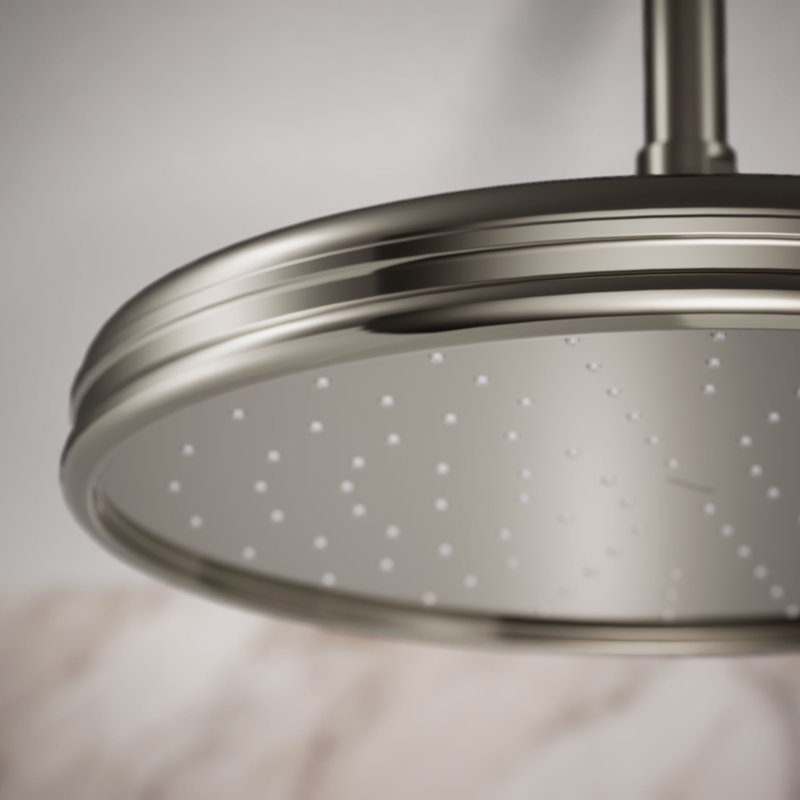 Pomme de douche fixe Rain, Nickel poli éclatant