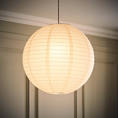 Dome Paper Pendant Shade ( Slip-On ) in White