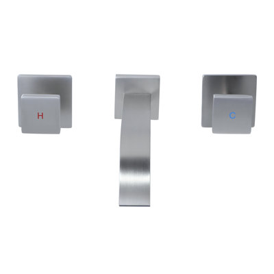 Waterfall Bathroom Faucet With Two Handles In Solid Brass