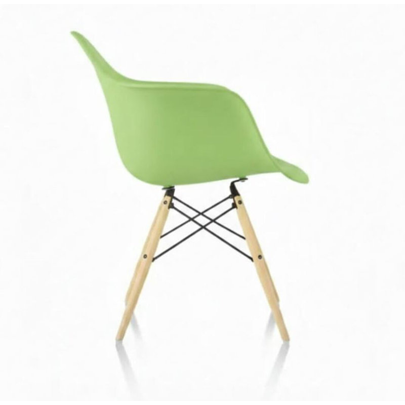 Chaise de salle à manger en plastique, Vert