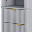 Grande armoire de rangement avec tablettes réglables et tiroir, conception cannelée pour salle de bain / salon-1407259341